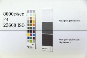 Voici le résultat du bruit avec et sans corrections à partir d'une photo au format RAW et traitée dans Adobe Light-Room 4