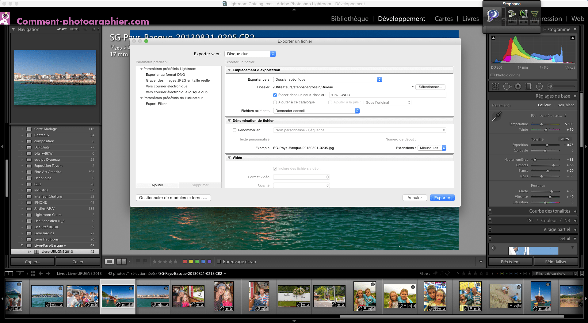 Exporter ses photos pour le Web avec Lightroom