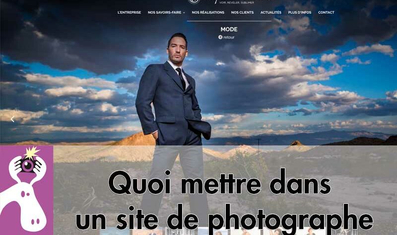 Quoi mettre dans un site de photographe