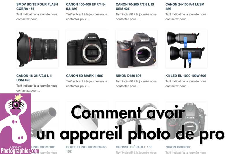 Comment avoir un appareil photo de pro