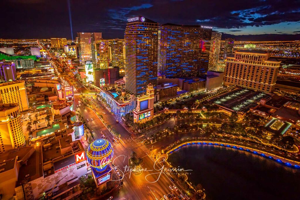 La sensibilité ISO est importante dès qu'on manque de lumière comme c'était le cas dans cette vue de Las Vegas by night…